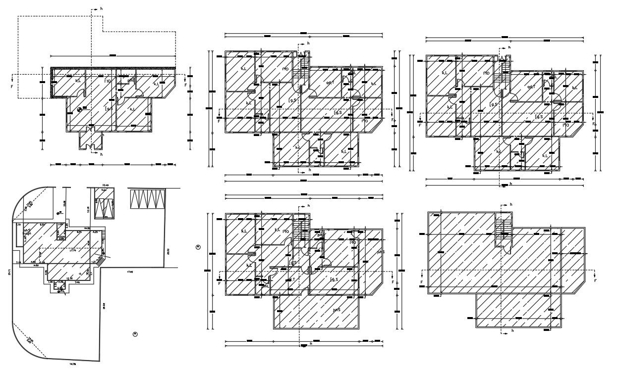 Architecture Bungalow House Floor Plan Design AutoCAD Drawing