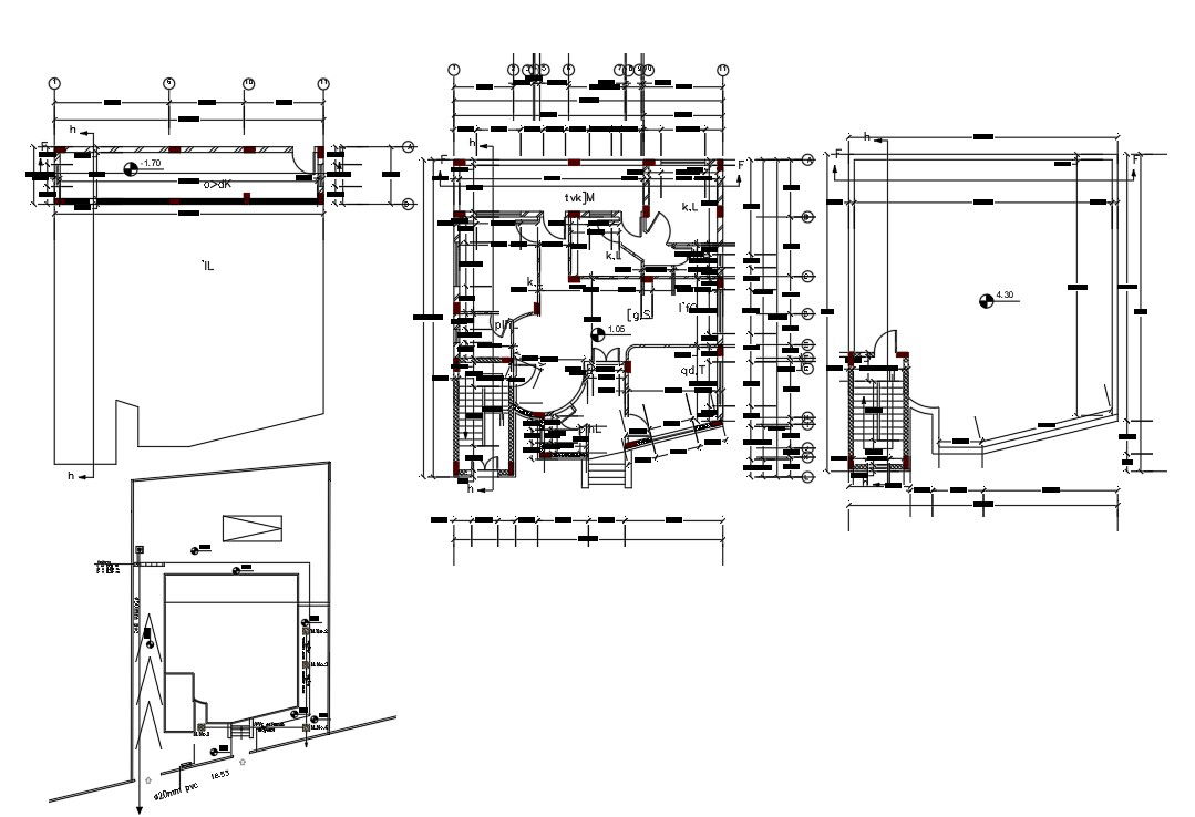 Architecture Bungalow With Master Plan Design DWG File