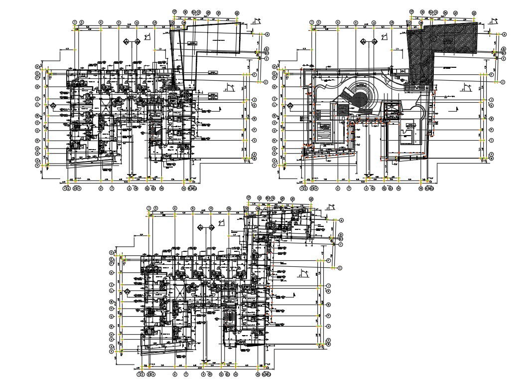 Architecture Hotel Floor Plan Drawing DWG File