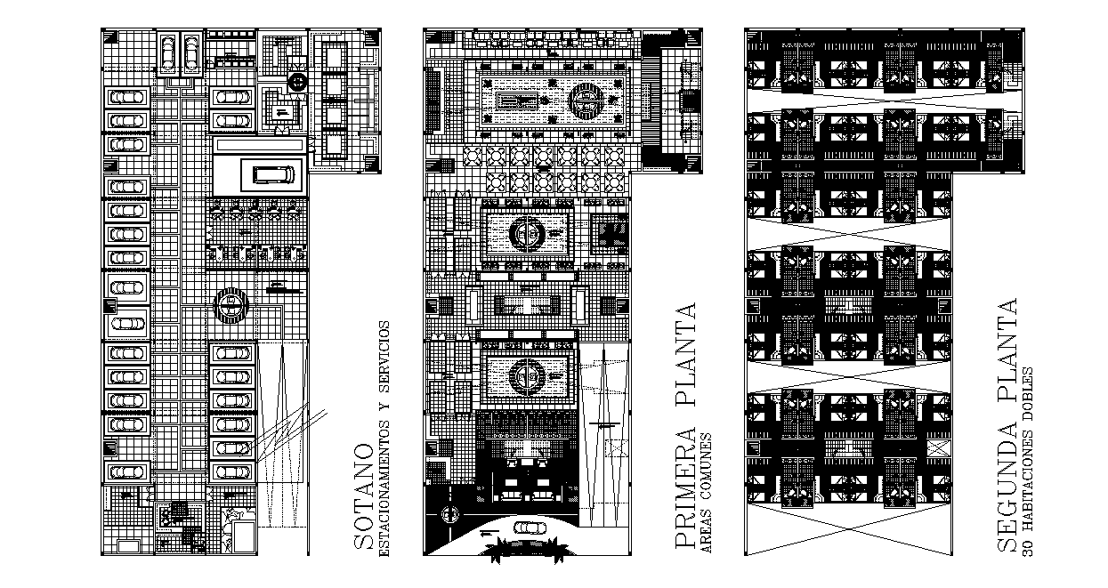 Architecture Hotel Project AutoCAD Drawing Download DWG File