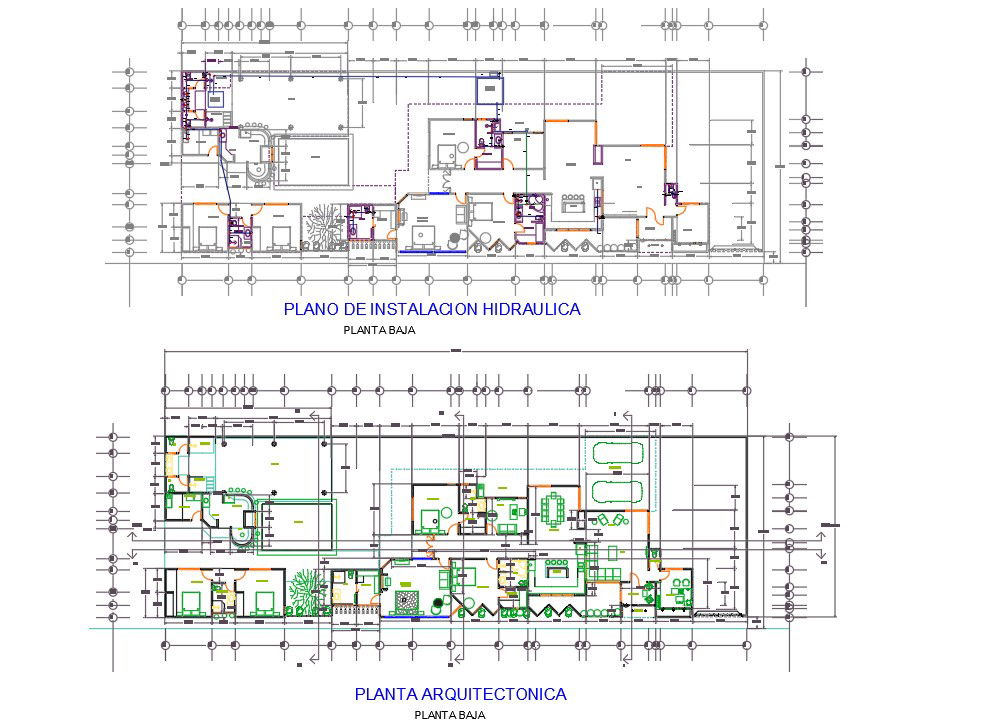 Architecture House And Hydraulic Installation AutoCAD File