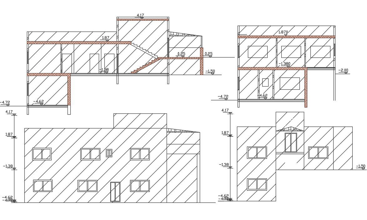 Architecture House Building Design AutoCAD File