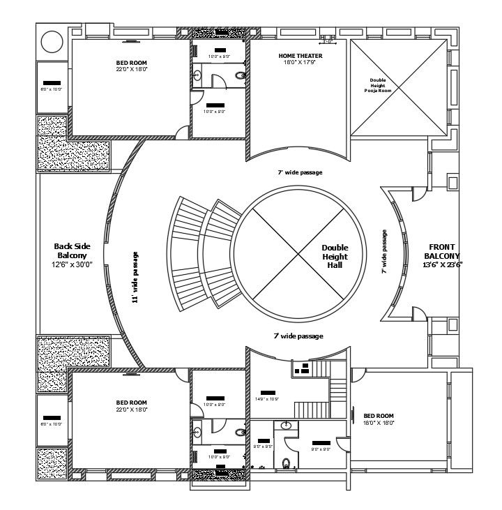 Architecture House Bungalow Plan Drawing Download DWG File