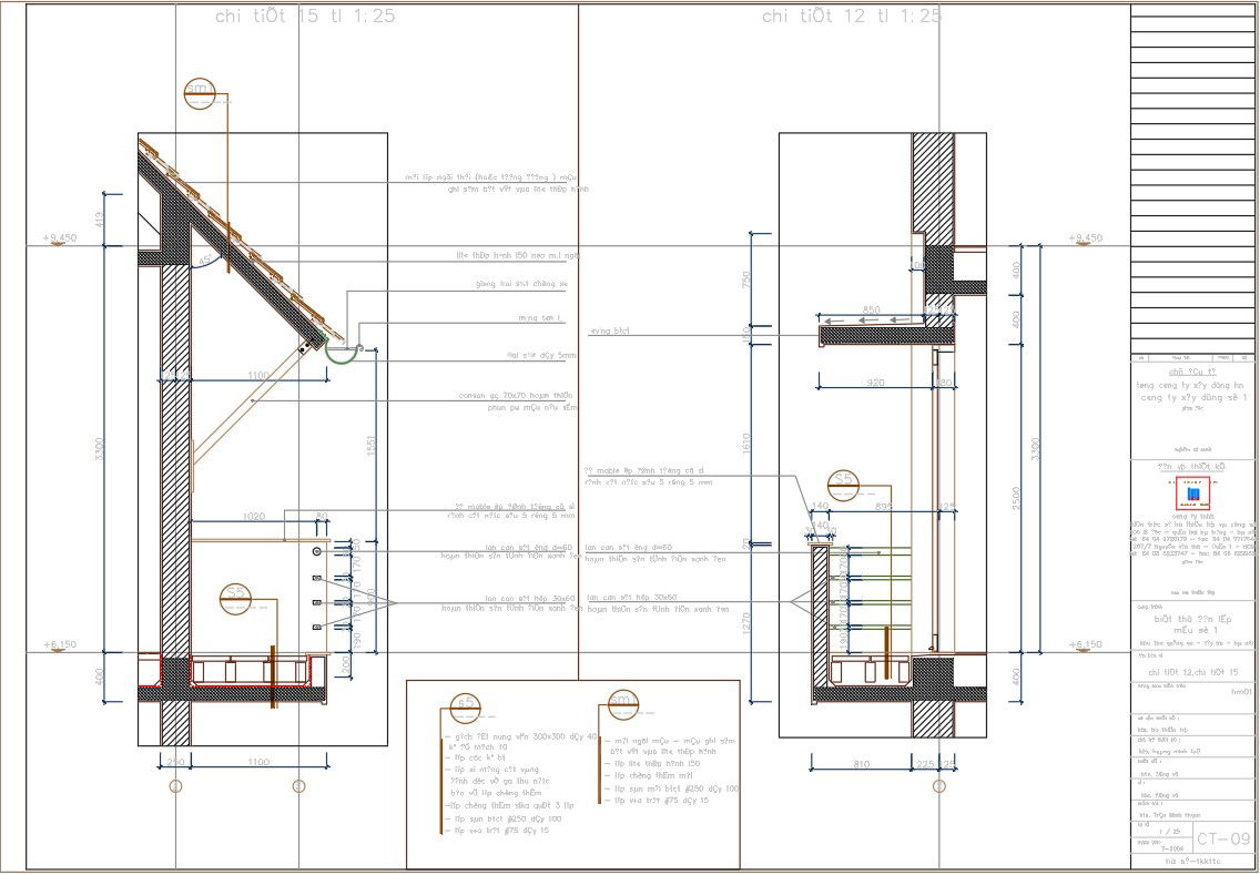Architecture House Design DWG File with Roof Details