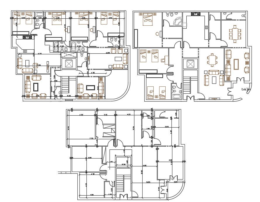 Architecture House Furniture Layout Plan DWG File