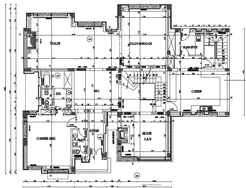 Architecture House Ground Floor Plan CAD Drawing DWG File