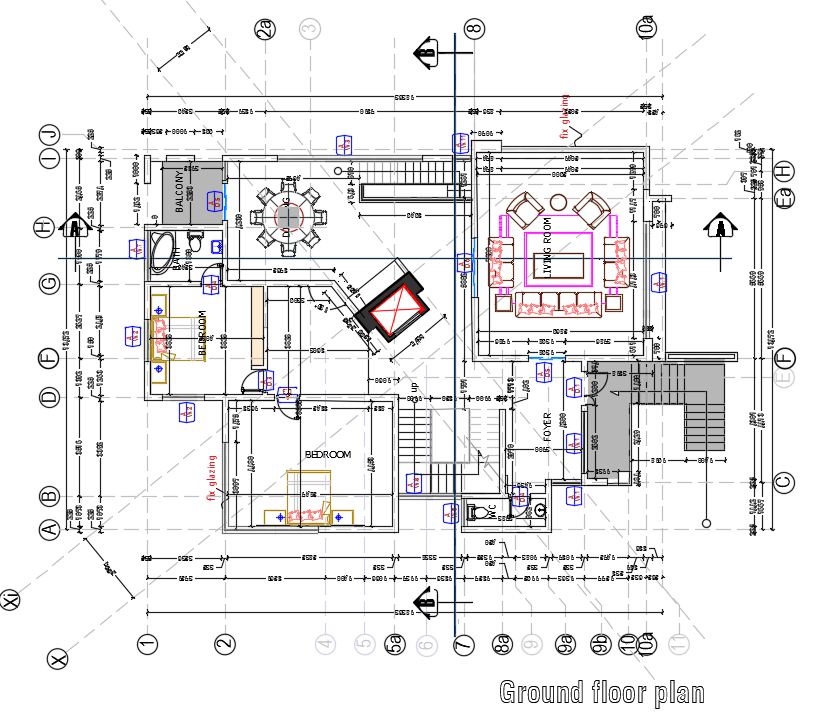 Architecture House Ground Floor Plan Download DWG File