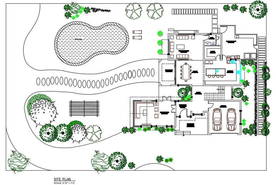 Architecture House Master Layout Plan CAD Drawing DWG File