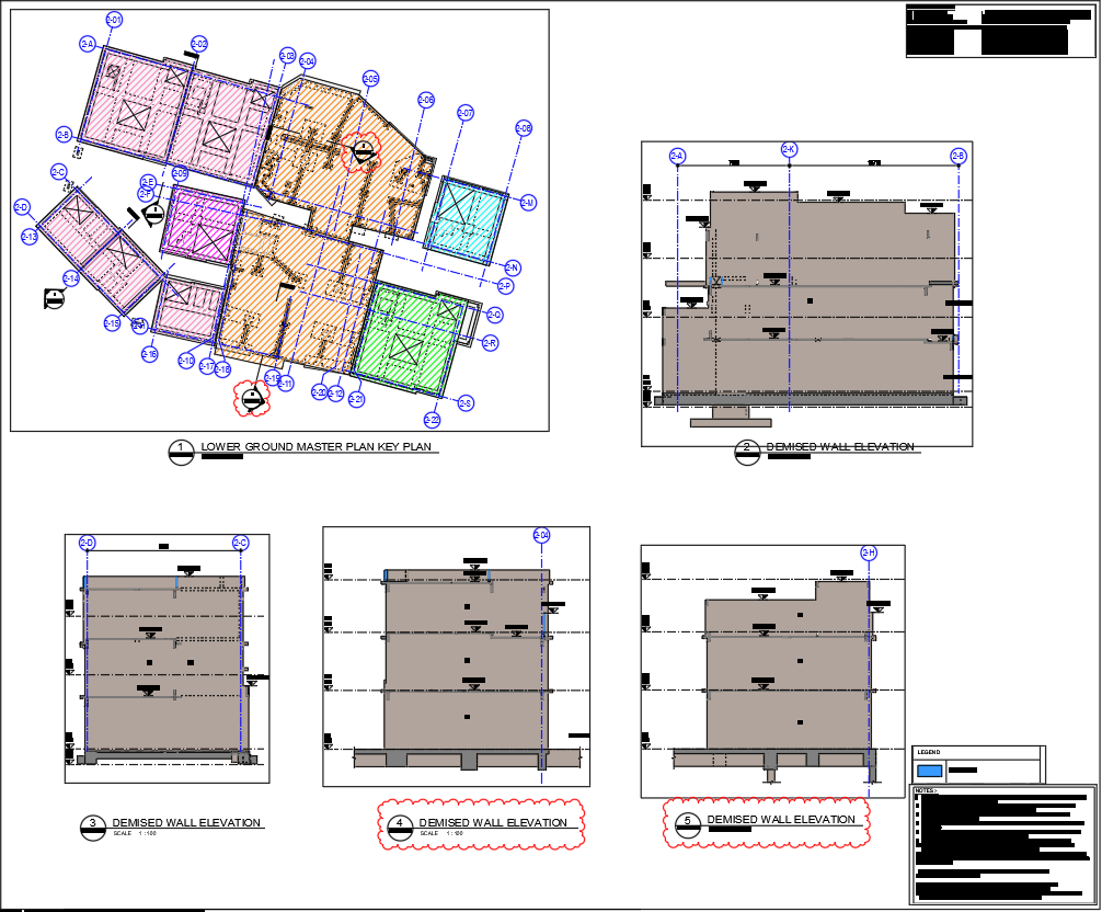 Detailed housing project DWG with elevation and footing plan