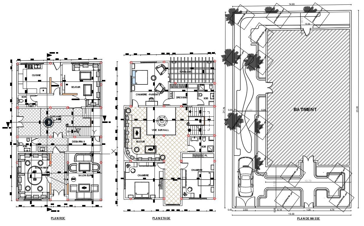 Architecture Interior House Plan And Master Plan Design DWG File