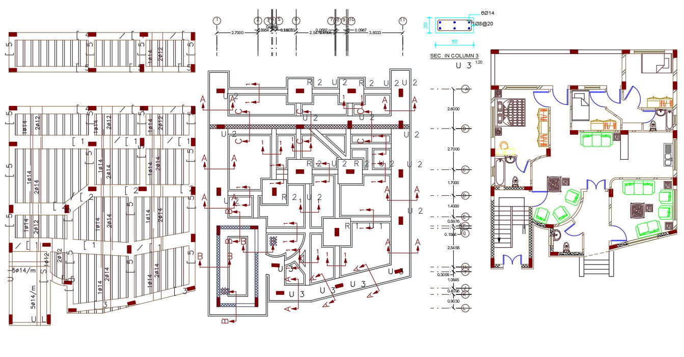 Architecture Modern House Plan AutoCAD Drawing