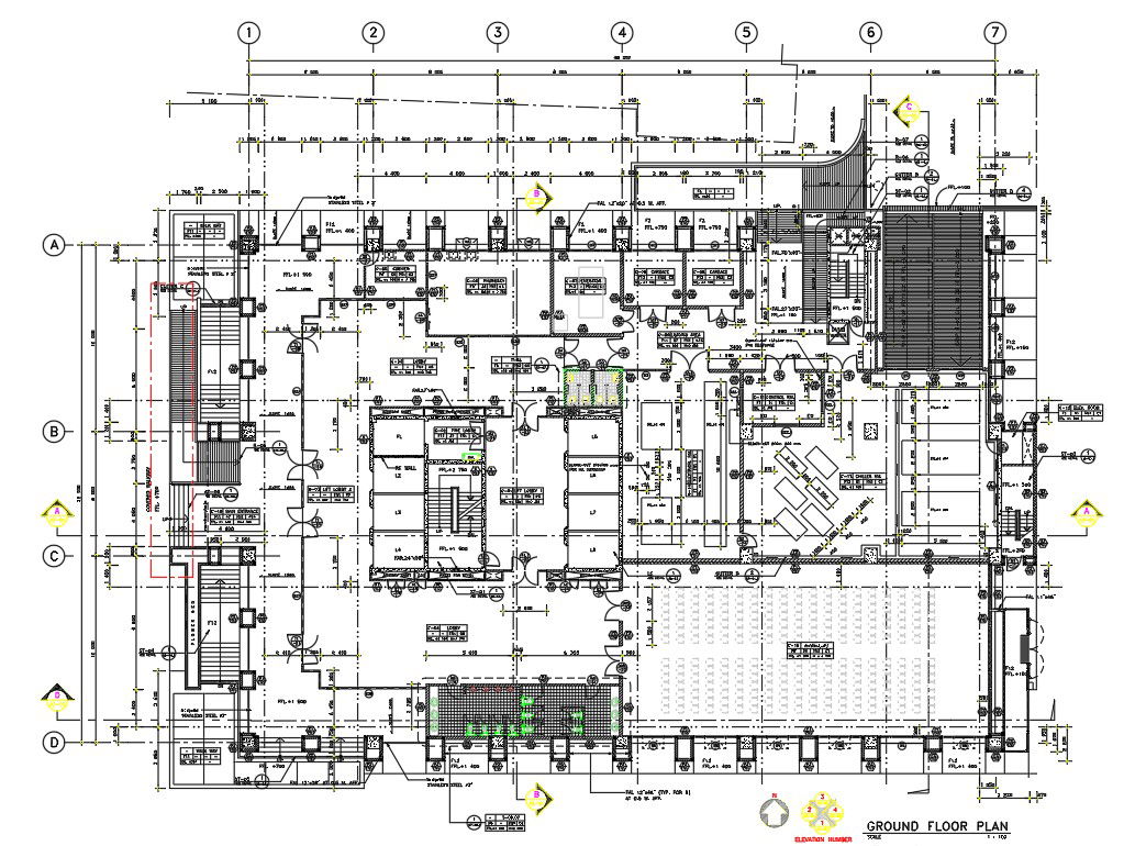 Architecture Office Building Floor Plan CAD Drawing DWG File