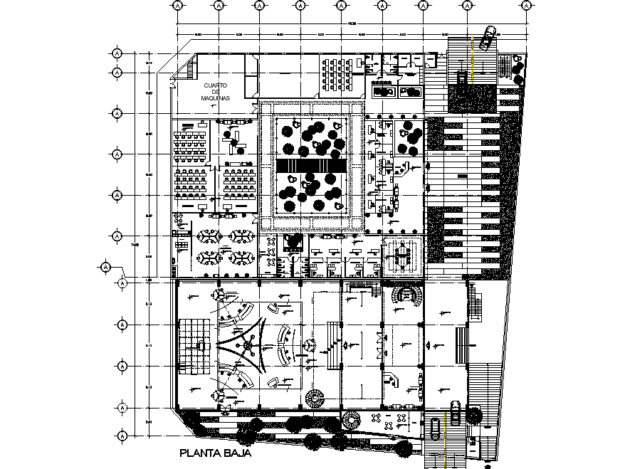 Architecture Office Building Ground Floor Layout Plan AutoCAD Drawing DWG File