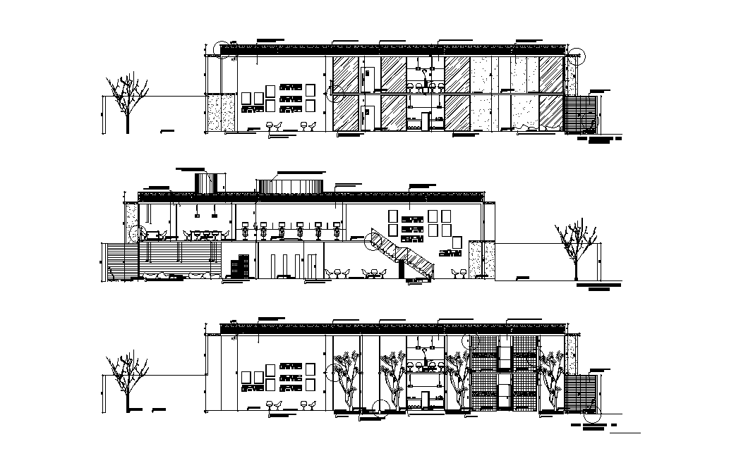 Architecture Office Building Section Drawing Download DWG File
