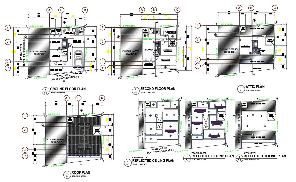 Architecture Residence House AutoCAD Plan Drawing