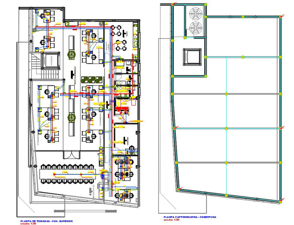 Architecture office Plan With Electrical Layout Plan AutoCAD Drawing