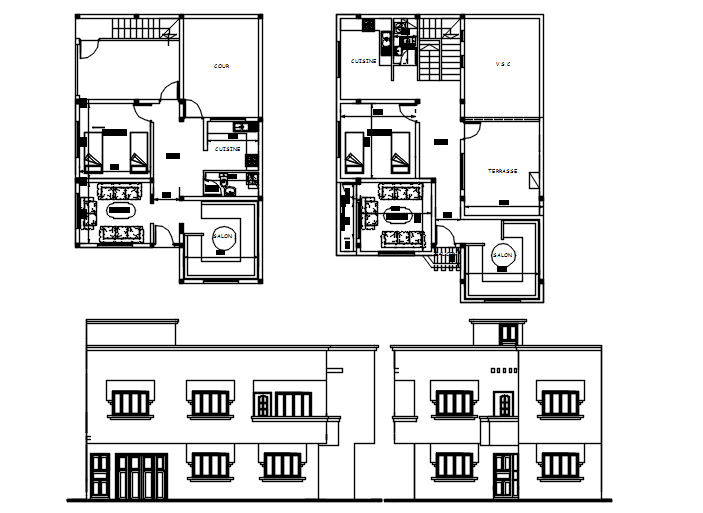 Architecural plan of the residential house with detail dimension in dwg file 