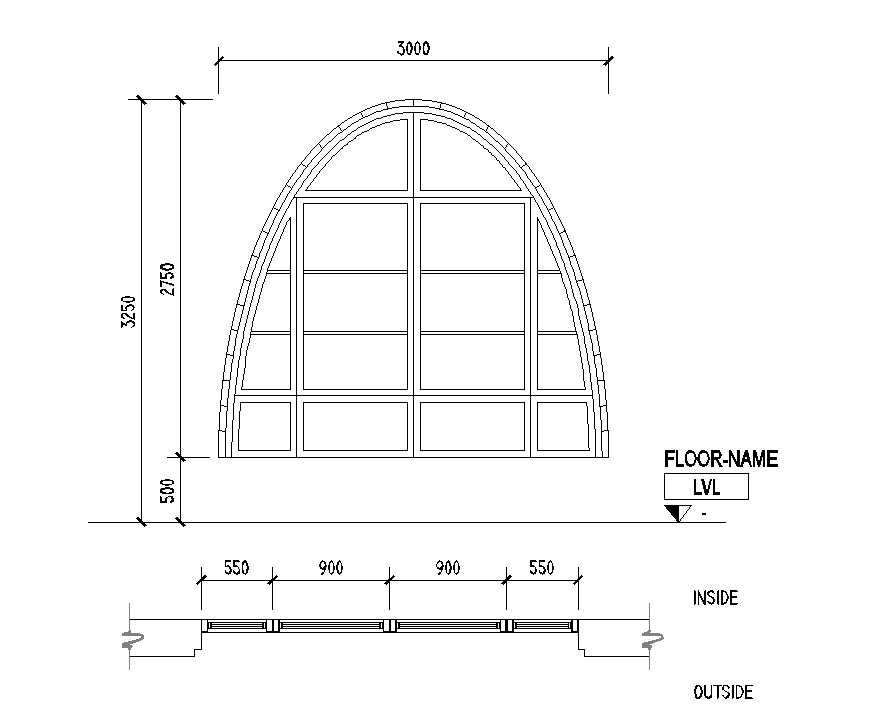 Arch type of door plan is given in Autocad drawing file. Download now.