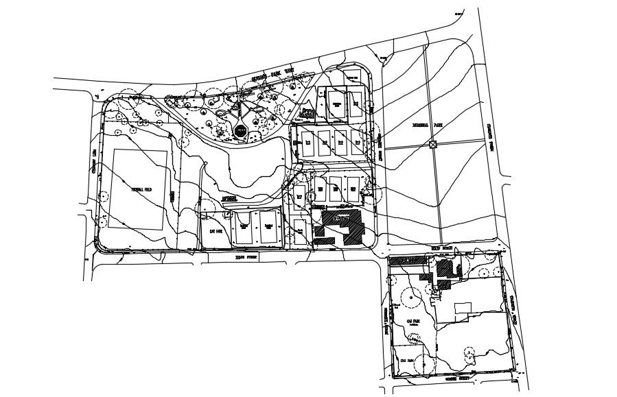 Area Contour Layout AutoCAD Drawing Plan