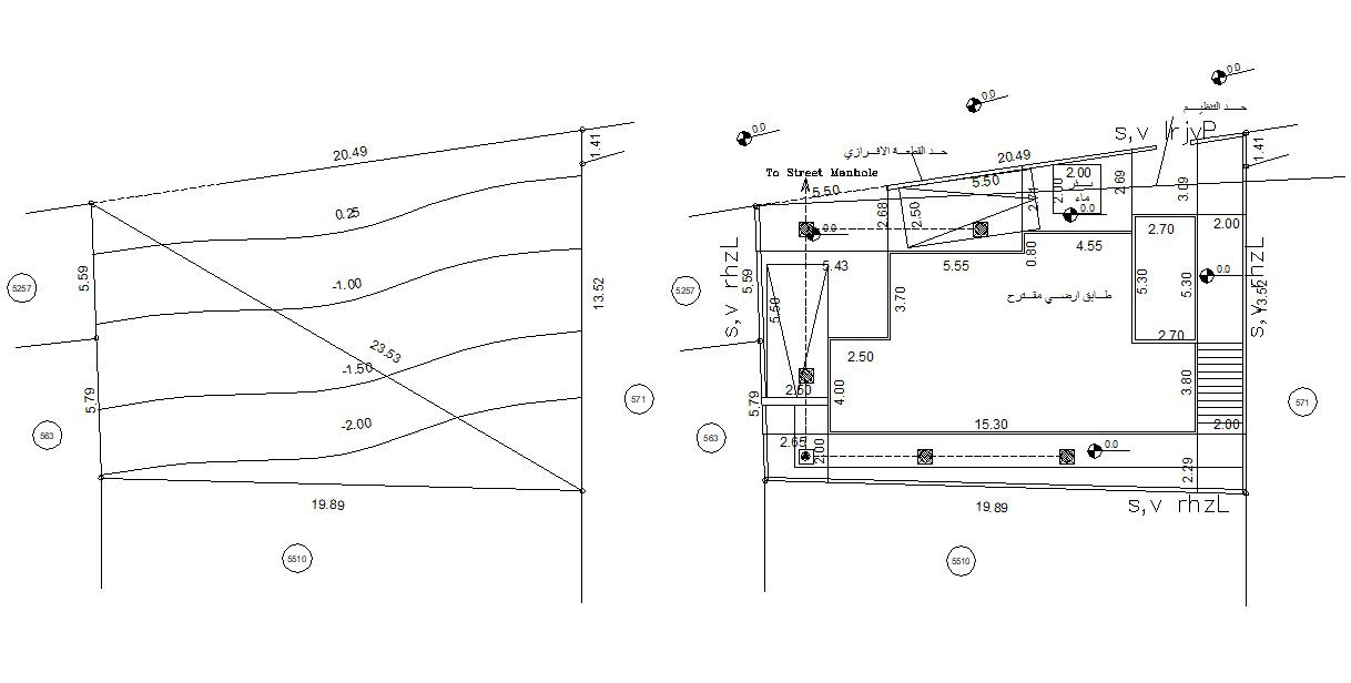 Area Design Contour Plan Plan With Ground Floor CAD Drawing