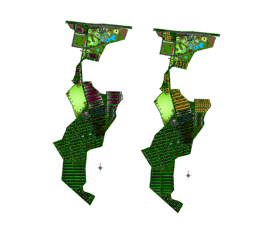 Area master plan detail layout autocad file