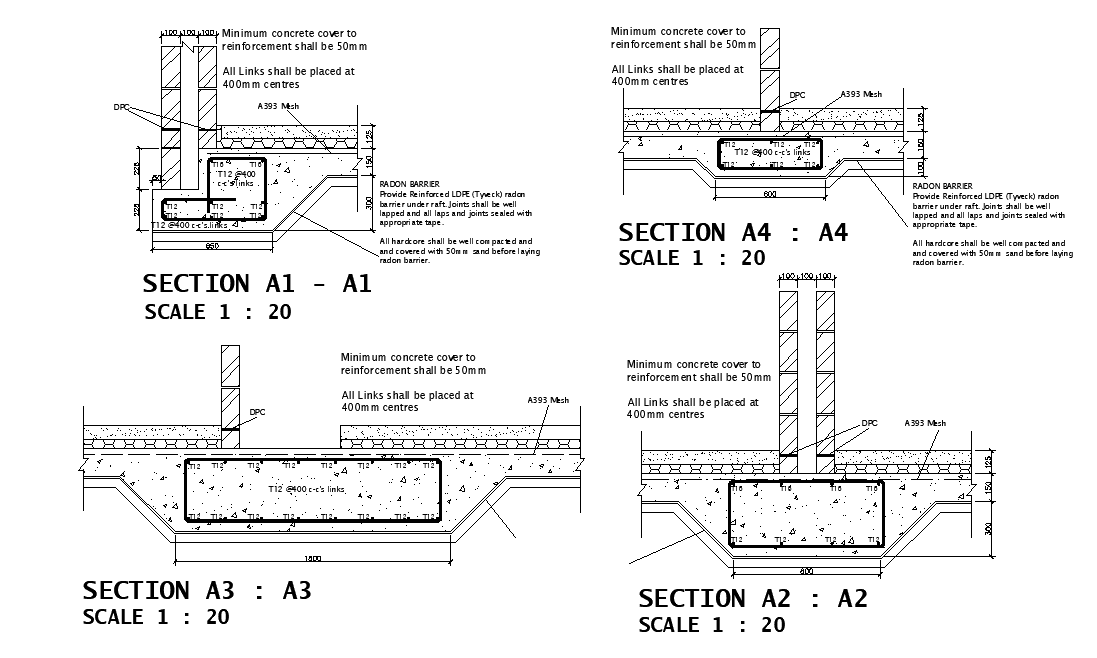 A reinforcement detail of duplex house plan is given in this Autocad DWG drawing file.  Download the 2D Autocad DWG drawing file.