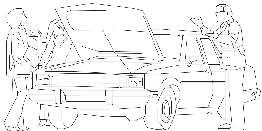 A repaired car AutoCAD DWG drawing file 