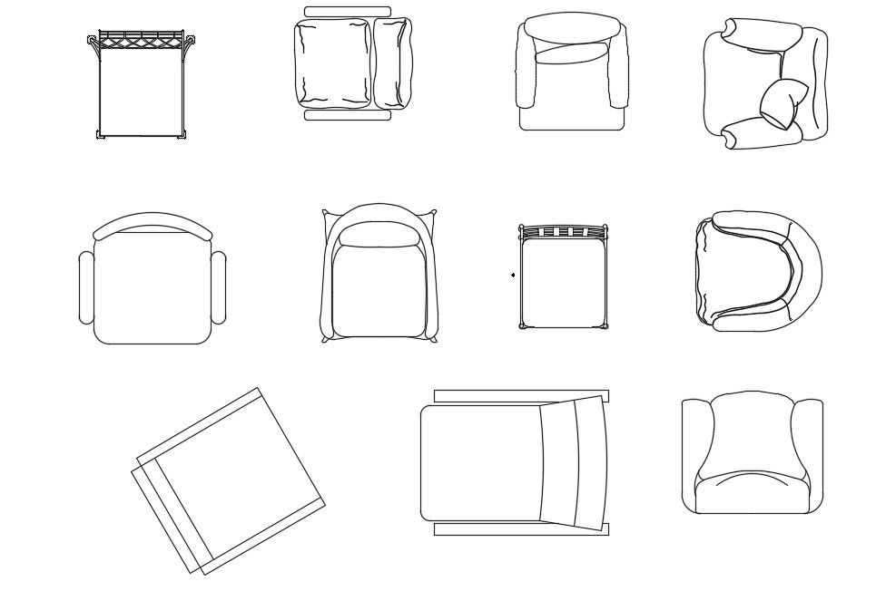 Free Arm Chair CAD Blocks Download for AutoCAD Drawing