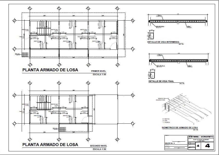 Armed concrete slab structure details of housing floors dwg file