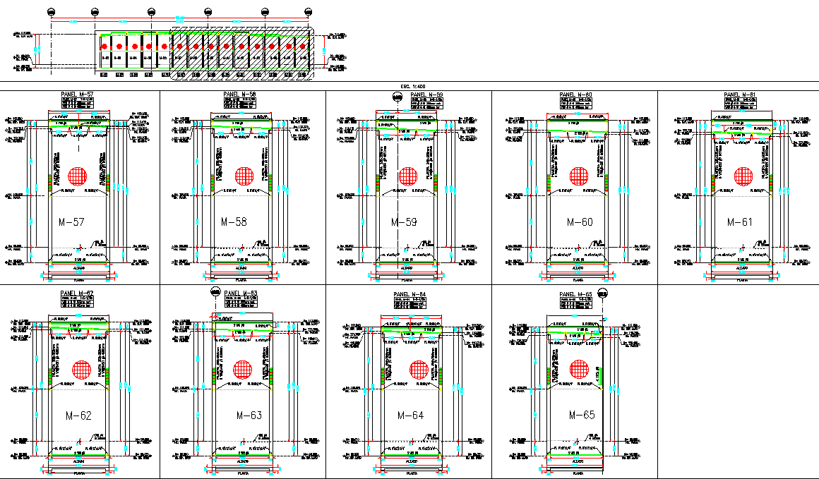 Armed of wall stit up plan detail dwg file