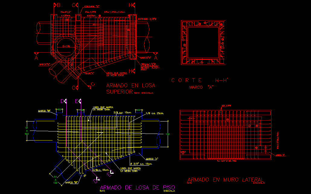 Armed with floor slab plan and section autocad file