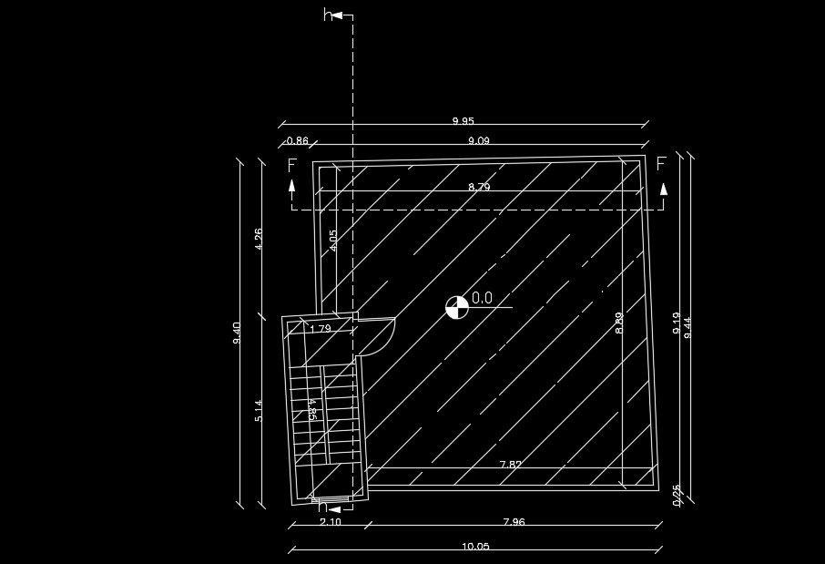 A roof layout of the 10x10m house plan