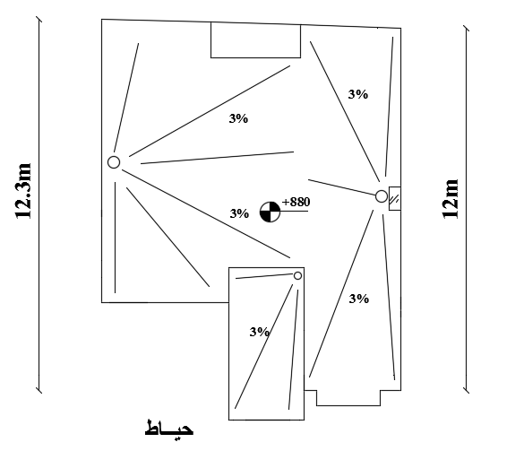 10x12m House Roof Layout AutoCAD DWG Drawing for 3-Story Building