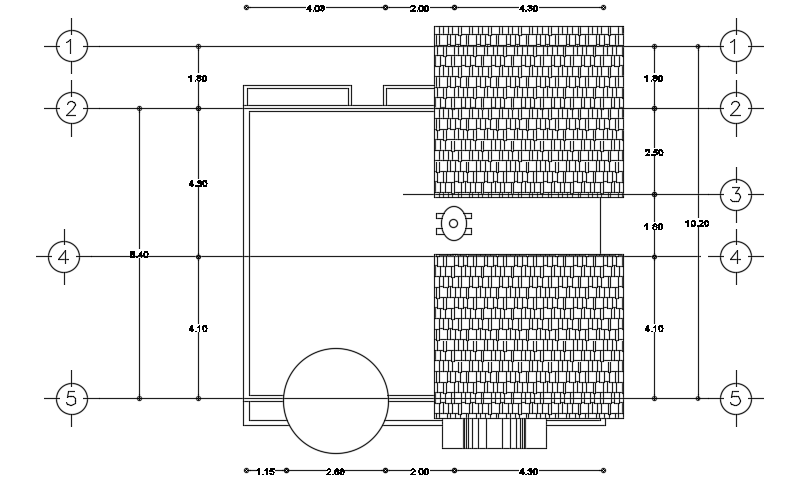 A roof layout of the 10x9m house plan cad model is given in this file