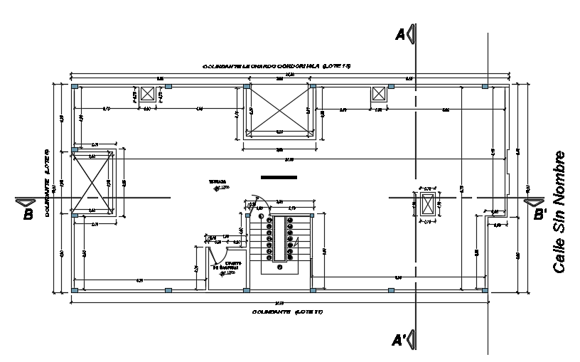 A roof layout of the 21x10m multistory house plan cad drawing