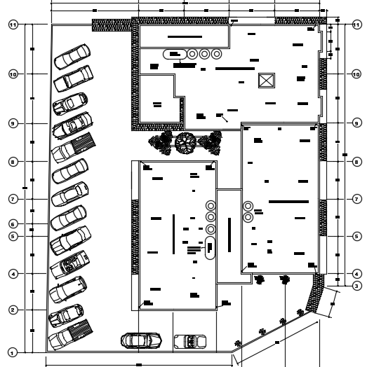 A roof layout of the 30x36m architecture multifamily apartment house plan