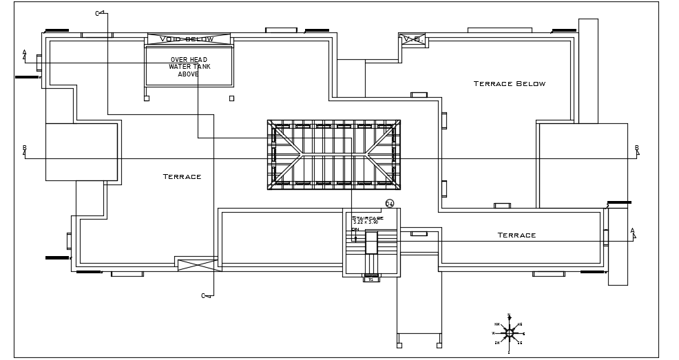 A roof layout of the 40’x18’ house plan is given in this file