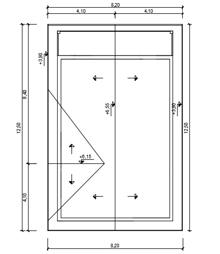 A roof layout of the 7x10m house plan is given in this CAD file