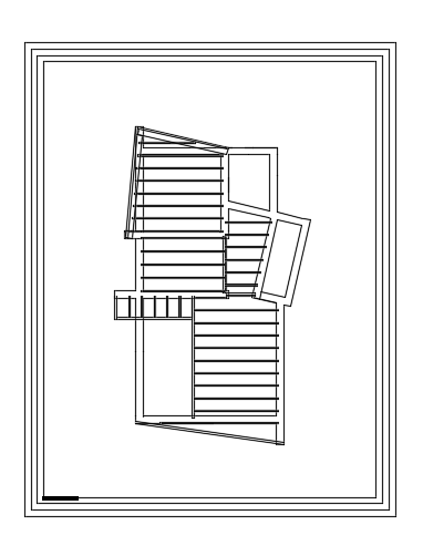 A roof layout of the 7x13m floor house plan 2d cad drawing is given in this file