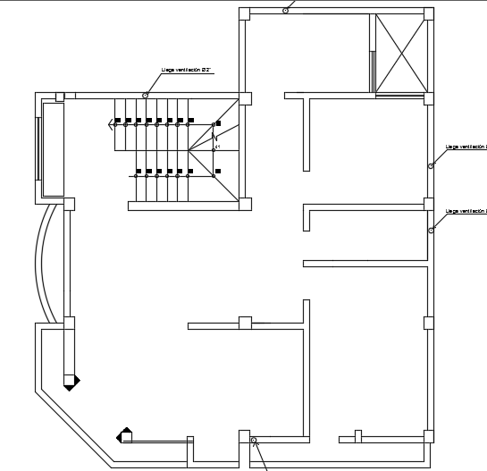 A roof layout of the 9x10m architecture three story hotel cum house plan AutoCAD model