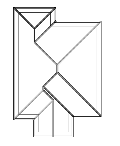 A roof layout of the 9x12 architecture 2bhk house plan AutoCAD drawing