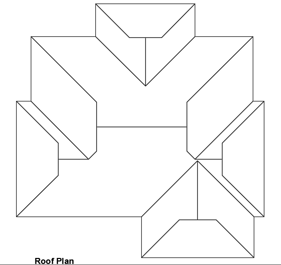 A roof plan of the 11x9m architecture 3bhk house design is given in this file