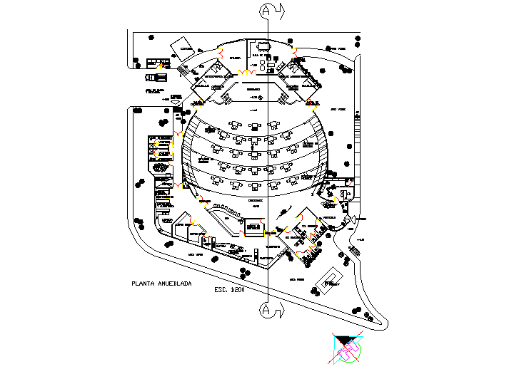 Art gallery project plan detail dwg file