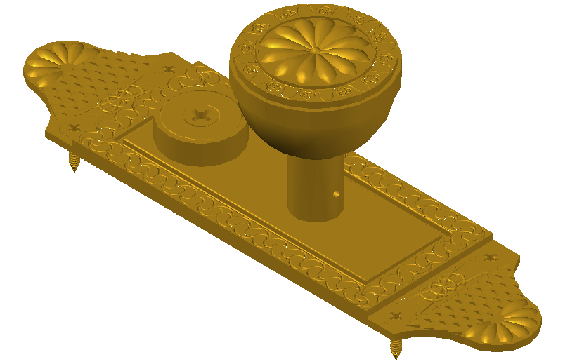 Artistic door handle design in 3d view