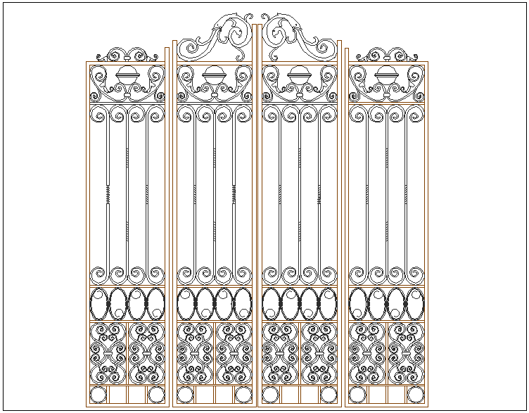 Artistic forged door design view