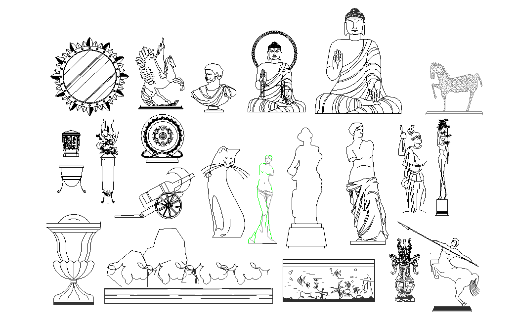 Art Piece Block Drawing AutoCAD File for Designers and Engineers