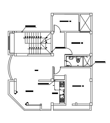 A sanitary layout of the 9x10m architecture three story second floor hotel cum house plan