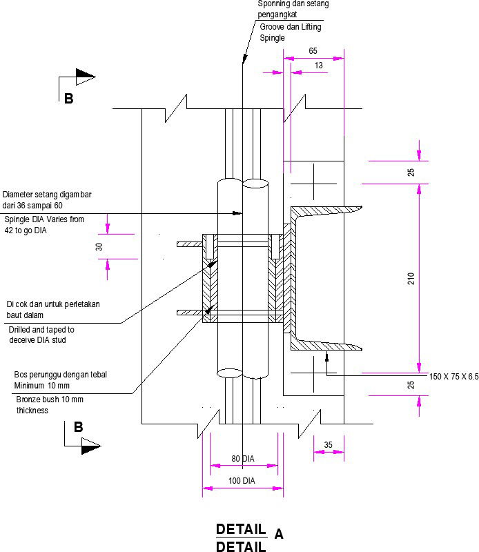 A section DD view of the territory door is given in this file