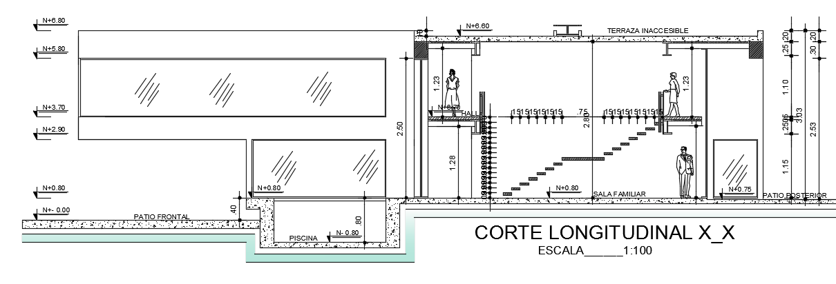 A section XX view of the 63x64 cottage building drawing is given in this file