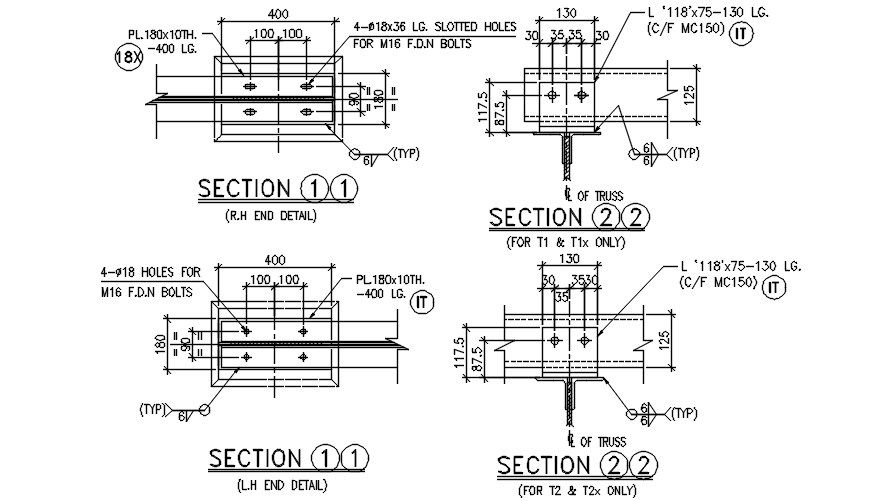 A section detail of storage shed truss is given in this 2D AutoCAD DWG drawing file.  Download the Autocad DWG drawing file.      